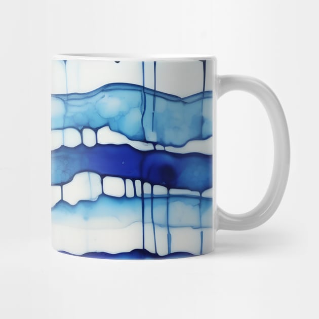 Blue Horizontal Watercolor Stripes by craftydesigns